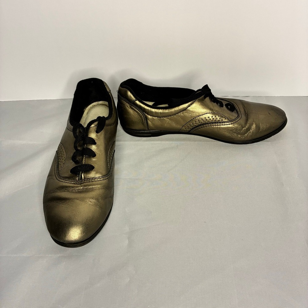 Daniel Green Luxe Shoes Dark Gold Leather Loafers Vintage 80s Women US 8.5M USA - Picture 2 of 8